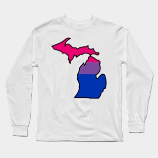 Michigan Bisexual Pride Flag Long Sleeve T-Shirt
